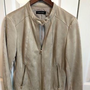 Faux Suede beige biker jacket